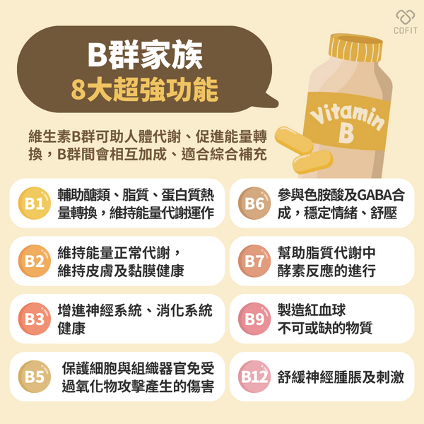 B群功效與缺乏症狀一次看！ B群差異大不同、營養師教你選